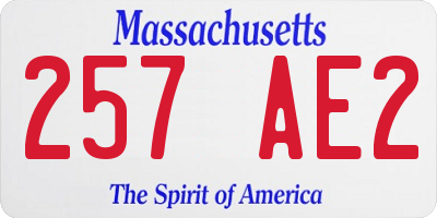 MA license plate 257AE2