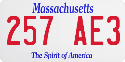 MA license plate 257AE3