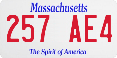 MA license plate 257AE4