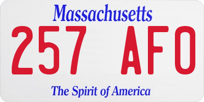 MA license plate 257AF0