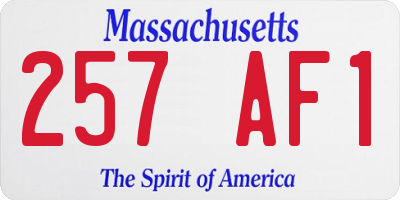 MA license plate 257AF1