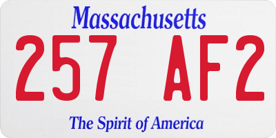MA license plate 257AF2