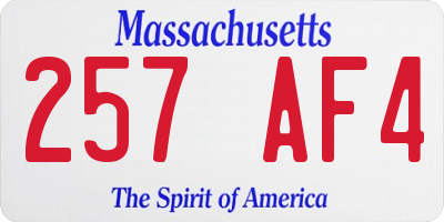 MA license plate 257AF4