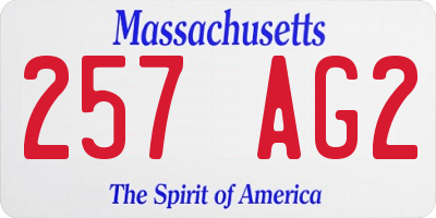 MA license plate 257AG2