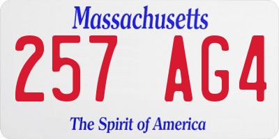 MA license plate 257AG4