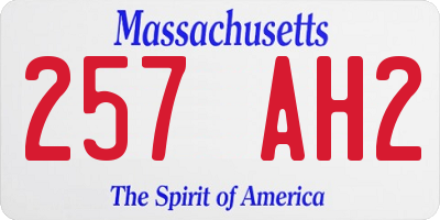 MA license plate 257AH2