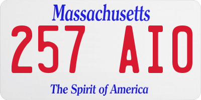 MA license plate 257AI0