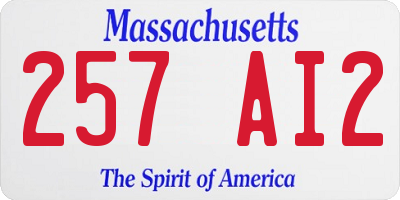 MA license plate 257AI2