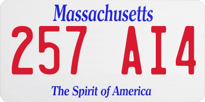 MA license plate 257AI4