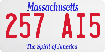 MA license plate 257AI5