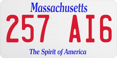 MA license plate 257AI6