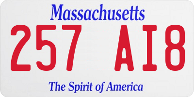 MA license plate 257AI8