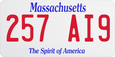 MA license plate 257AI9