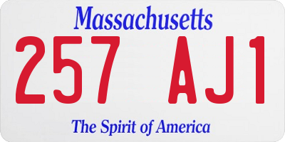 MA license plate 257AJ1
