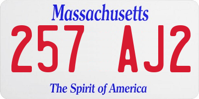 MA license plate 257AJ2
