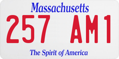 MA license plate 257AM1