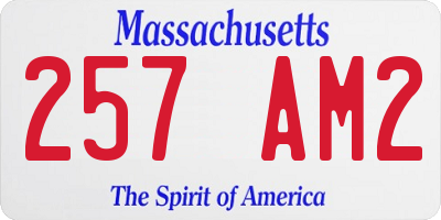 MA license plate 257AM2