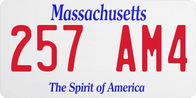 MA license plate 257AM4