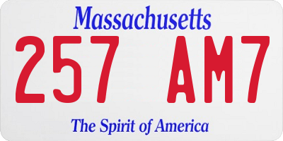 MA license plate 257AM7