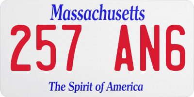 MA license plate 257AN6