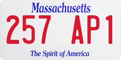 MA license plate 257AP1