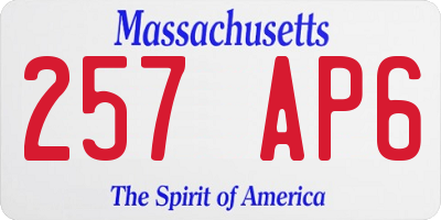 MA license plate 257AP6