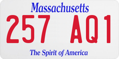 MA license plate 257AQ1