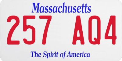 MA license plate 257AQ4