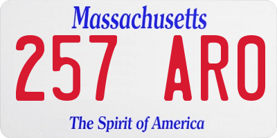 MA license plate 257AR0