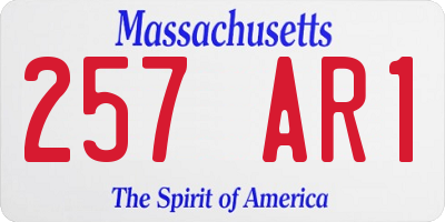 MA license plate 257AR1