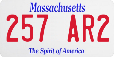 MA license plate 257AR2