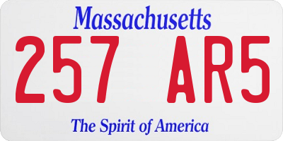 MA license plate 257AR5