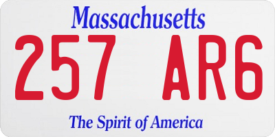 MA license plate 257AR6