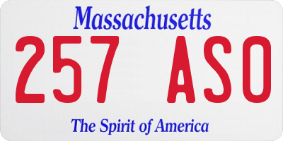 MA license plate 257AS0
