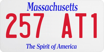 MA license plate 257AT1