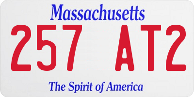MA license plate 257AT2