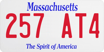MA license plate 257AT4