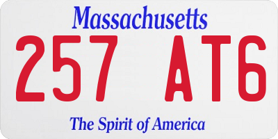 MA license plate 257AT6