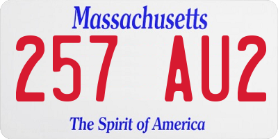 MA license plate 257AU2