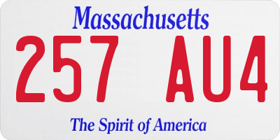 MA license plate 257AU4
