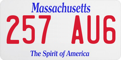 MA license plate 257AU6