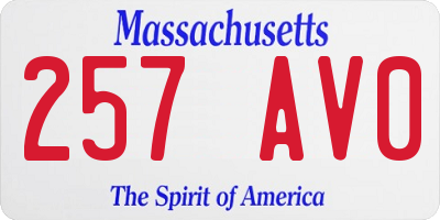 MA license plate 257AV0