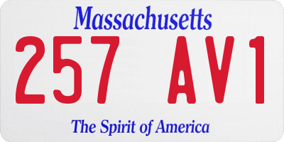 MA license plate 257AV1