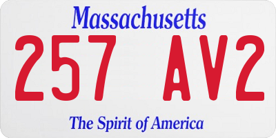 MA license plate 257AV2