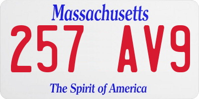 MA license plate 257AV9