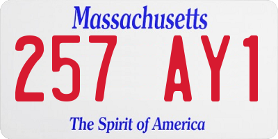 MA license plate 257AY1