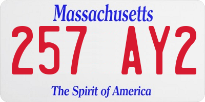 MA license plate 257AY2