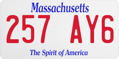 MA license plate 257AY6
