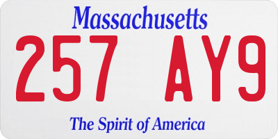 MA license plate 257AY9