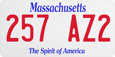 MA license plate 257AZ2